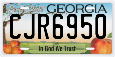GA license plate CJR6950