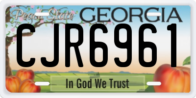 GA license plate CJR6961