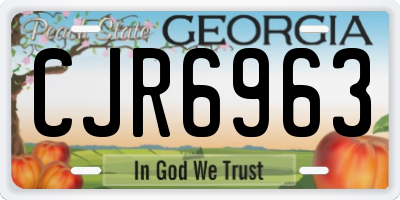 GA license plate CJR6963