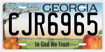 GA license plate CJR6965
