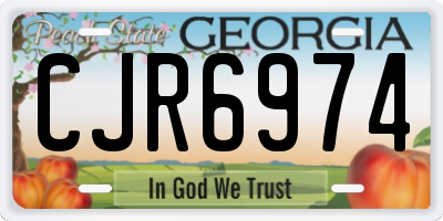 GA license plate CJR6974