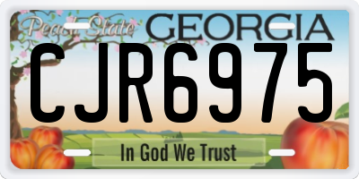 GA license plate CJR6975