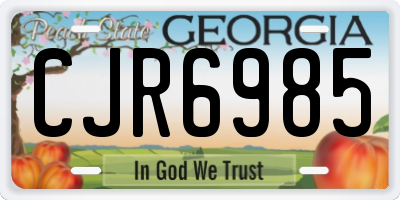 GA license plate CJR6985