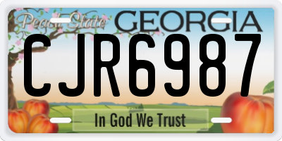 GA license plate CJR6987