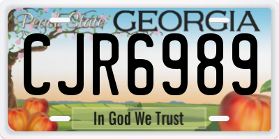 GA license plate CJR6989