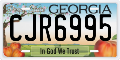 GA license plate CJR6995