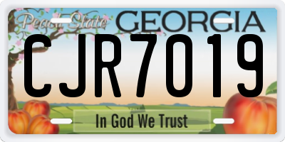 GA license plate CJR7019