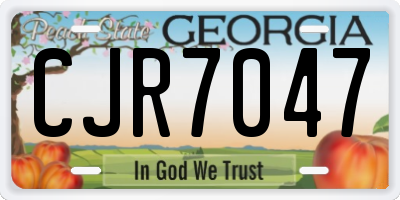 GA license plate CJR7047