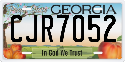 GA license plate CJR7052
