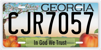 GA license plate CJR7057
