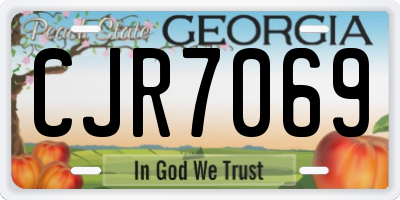 GA license plate CJR7069