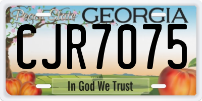 GA license plate CJR7075