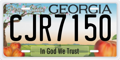 GA license plate CJR7150