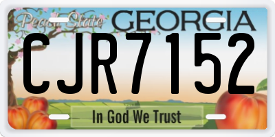 GA license plate CJR7152