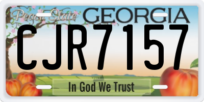 GA license plate CJR7157