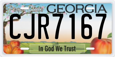 GA license plate CJR7167