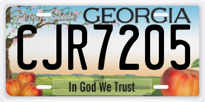 GA license plate CJR7205