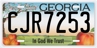 GA license plate CJR7253