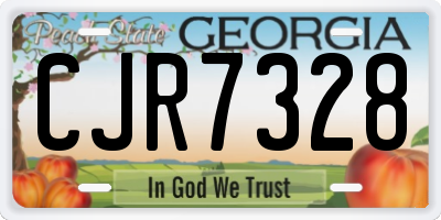 GA license plate CJR7328