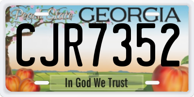 GA license plate CJR7352