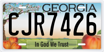 GA license plate CJR7426