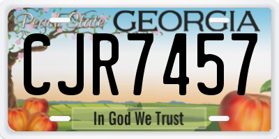 GA license plate CJR7457