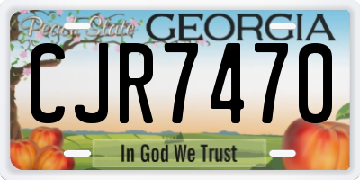 GA license plate CJR7470