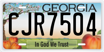 GA license plate CJR7504