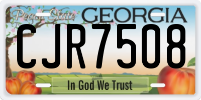 GA license plate CJR7508