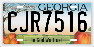 GA license plate CJR7516