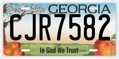 GA license plate CJR7582