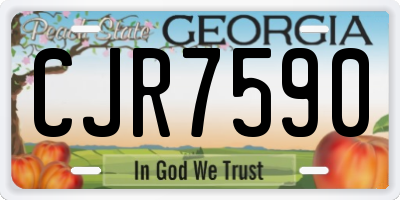 GA license plate CJR7590