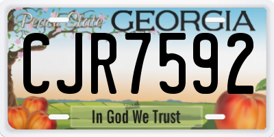 GA license plate CJR7592