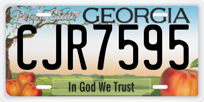 GA license plate CJR7595