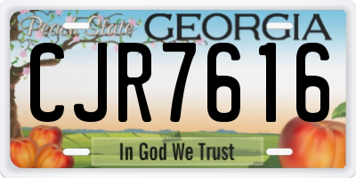 GA license plate CJR7616