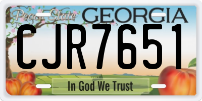 GA license plate CJR7651
