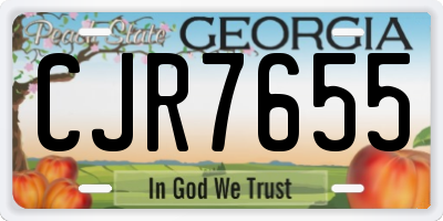GA license plate CJR7655