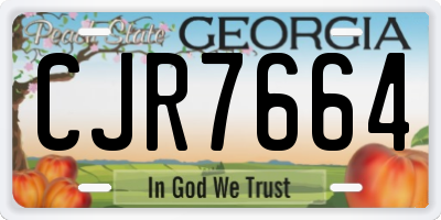 GA license plate CJR7664