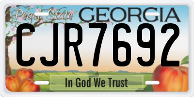 GA license plate CJR7692