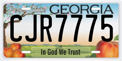 GA license plate CJR7775