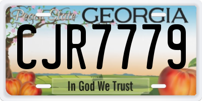 GA license plate CJR7779