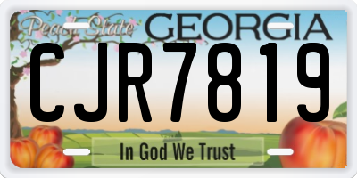 GA license plate CJR7819