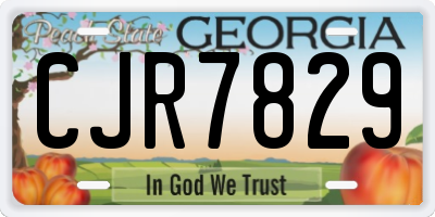 GA license plate CJR7829