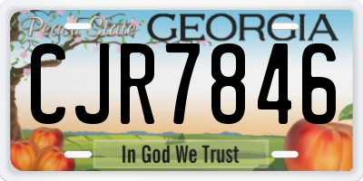 GA license plate CJR7846