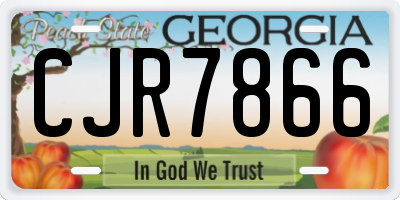 GA license plate CJR7866