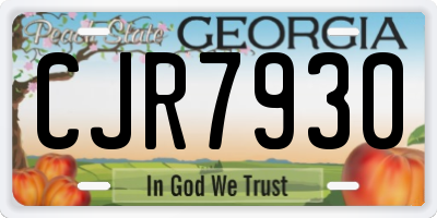 GA license plate CJR7930