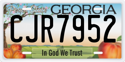 GA license plate CJR7952