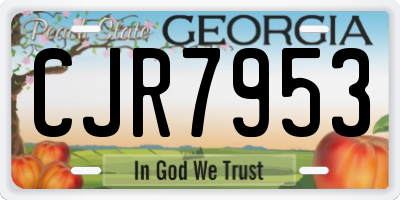 GA license plate CJR7953