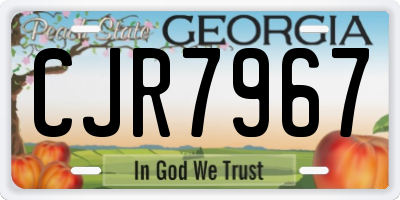 GA license plate CJR7967
