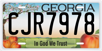 GA license plate CJR7978